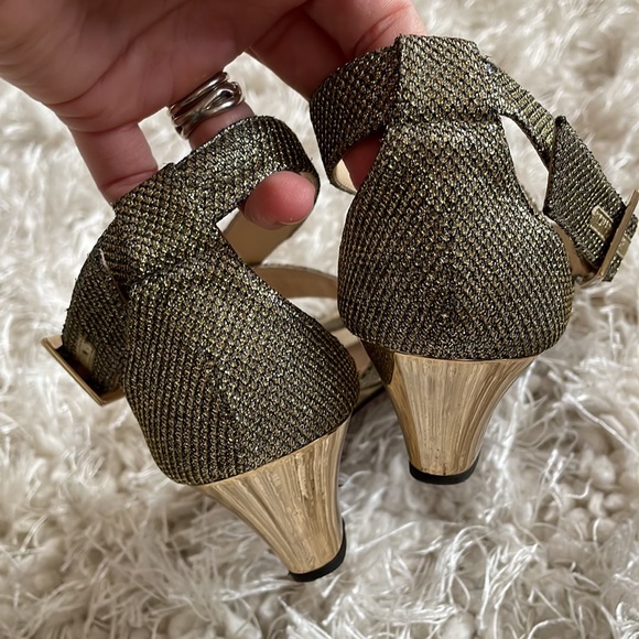 Jimmy Choo Gold Chiara Strap Sandals - Picture 2 of 9
